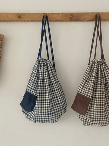 Turoli Pocket Check String Backpack